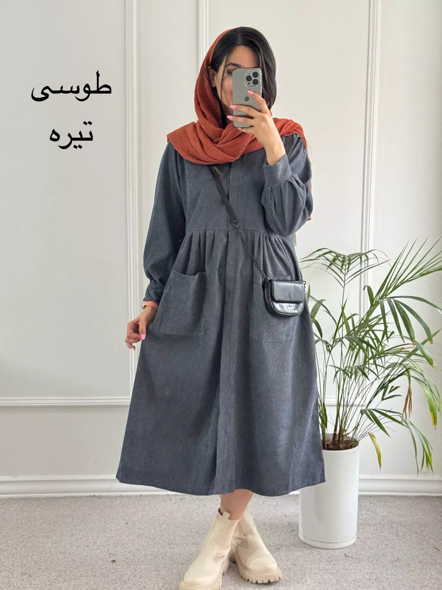 مانتو پیراهنی دو جیب